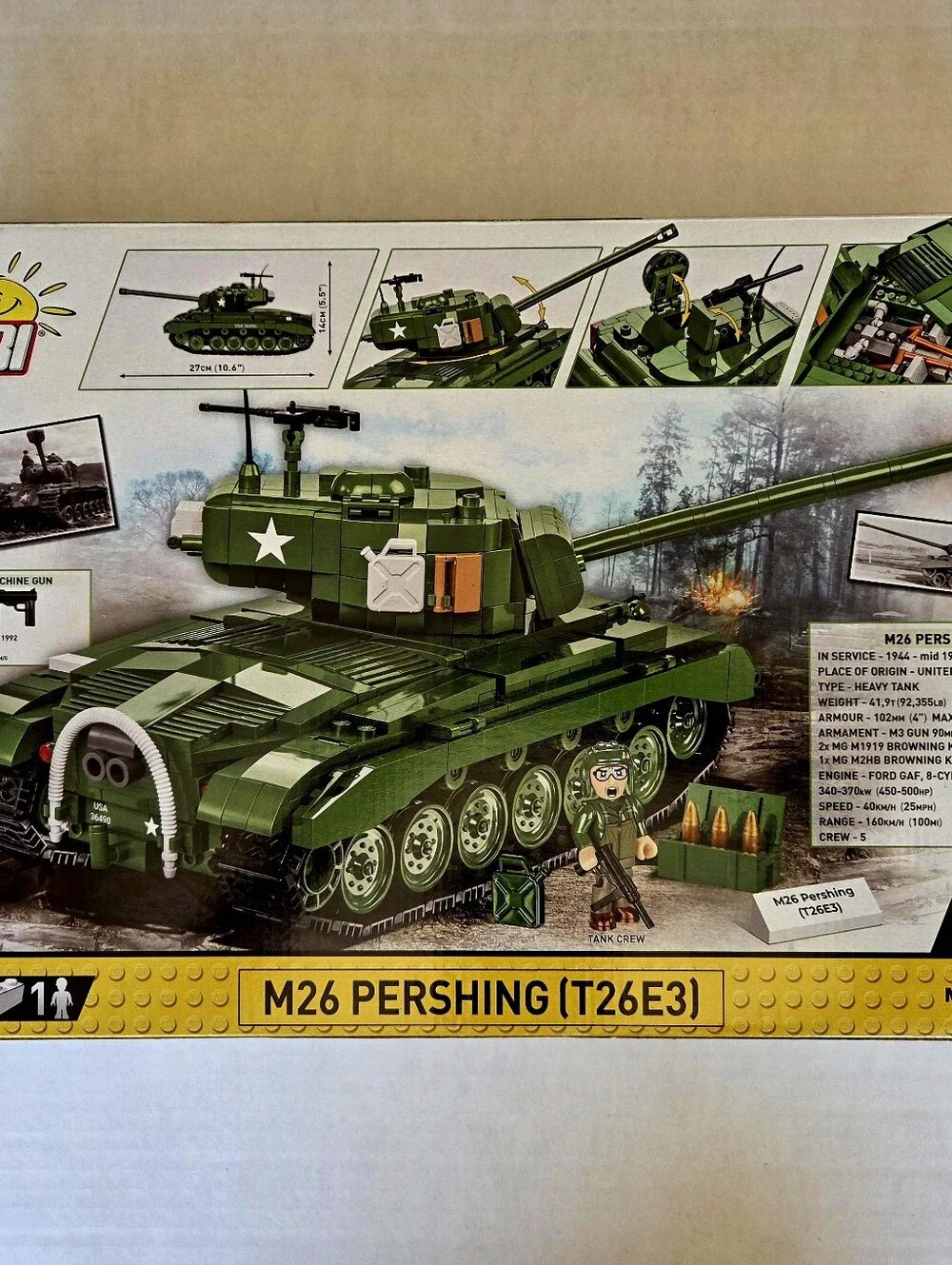 Cobi M26 Pershing Tank Historical Collection WWII 2564 Block Model 904 Piece NIB